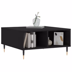 vidaXL Coffee Table Tea Side Table Sofa Table High Gloss White Engineered Wood - black