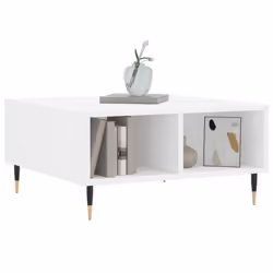 vidaXL Coffee Table Tea Side Table Sofa Table High Gloss White Engineered Wood - high gloss white