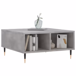 vidaXL Coffee Table Tea Side Table Sofa Table High Gloss White Engineered Wood - concrete grey