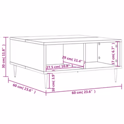 vidaXL Coffee Table Tea Side Table Sofa Table High Gloss White Engineered Wood - concrete grey - Additional view 7