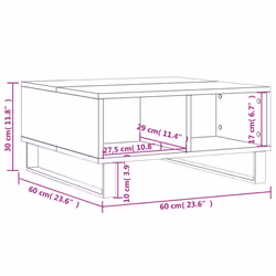 vidaXL Coffee Table Living Room Side Table End Table Sonoma Engineered Wood - white - Additional view 8