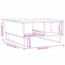 vidaXL Coffee Table Living Room Side Table End Table Sonoma Engineered Wood - brown oak - Additional view 8