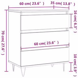 vidaXL Sideboard Storage Side Cabinet Cupboard Sonoma Oak Engineered Wood
