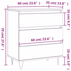 vidaXL Sideboard Storage Side Cabinet Cupboard Concrete Grey Engineered Wood - Additional view 10