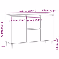 vidaXL Sideboard Storage Cabinet Cupboard Side Cabinet White Engineered Wood - smoked oak - Additional view 10