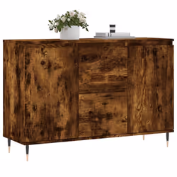 vidaXL Sideboard Storage Cabinet Cupboard Side Cabinet White Engineered Wood - smoked oak - Additional view 2