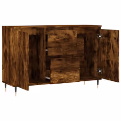 vidaXL Sideboard Storage Cabinet Cupboard Side Cabinet White Engineered Wood - smoked oak - Additional view 5
