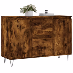 vidaXL Sideboard Storage Side Cabinet Cupboard Concrete Grey Engineered Wood - smoked oak - Additional view 2