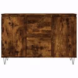 vidaXL Sideboard Storage Side Cabinet Cupboard Concrete Grey Engineered Wood - smoked oak - Additional view 4