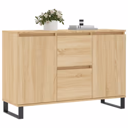 vidaXL Sideboard Storage Cabinet Cupboard Side Cabinet Brown Oak Engineered Wood - sonoma oak