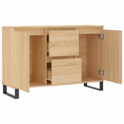vidaXL Sideboard Storage Cabinet Cupboard Side Cabinet Brown Oak Engineered Wood - sonoma oak - Additional view 5