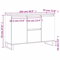 vidaXL Sideboard Storage Cabinet Cupboard Side Cabinet Brown Oak Engineered Wood - concrete grey