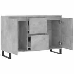 vidaXL Sideboard Storage Cabinet Cupboard Side Cabinet Brown Oak Engineered Wood - concrete grey - Additional view 5