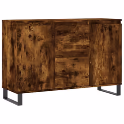vidaXL Sideboard Storage Cabinet Cupboard Side Cabinet Brown Oak Engineered Wood - smoked oak