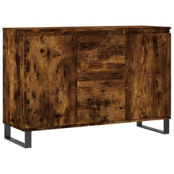 vidaXL Sideboard Storage Cabinet Cupboard Side Cabinet Brown Oak Engineered Wood - smoked oak