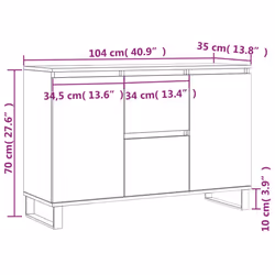 vidaXL Sideboard Storage Cabinet Cupboard Side Cabinet Brown Oak Engineered Wood - smoked oak