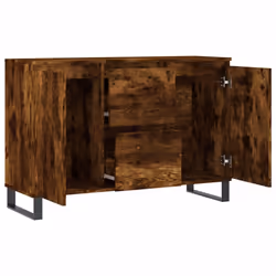 vidaXL Sideboard Storage Cabinet Cupboard Side Cabinet Brown Oak Engineered Wood - smoked oak - Additional view 5