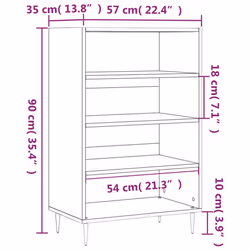 vidaXL Highboard Sideboard Storage Side Cabinet Home Cupboard Engineered Wood - white - Additional view 8