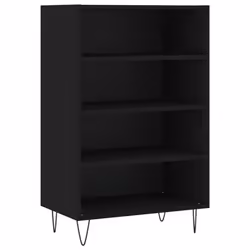 vidaXL Highboard Sideboard Cupboard Side Cabinet Sonoma Oak Engineered Wood - black