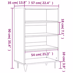 vidaXL Highboard Sideboard Cupboard Side Cabinet Sonoma Oak Engineered Wood - black - Additional view 8