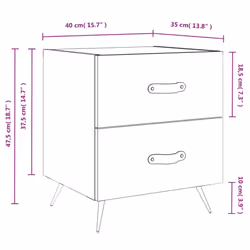 vidaXL Bedside Cabinets Bedside Table Nightstand 2 pcs Black Engineered Wood - black, 2 pcs