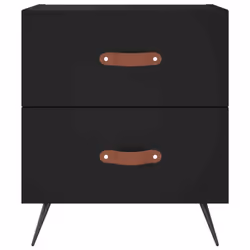 vidaXL Bedside Cabinets Bedside Table Nightstand 2 pcs Black Engineered Wood - black, 2 pcs - Additional view 6