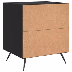 vidaXL Bedside Cabinets Bedside Table Nightstand 2 pcs Black Engineered Wood - black, 2 pcs - Additional view 9