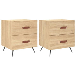 vidaXL Bedside Cabinets Bedside Table Nightstand 2 pcs Black Engineered Wood - sonoma oak, 2 pcs