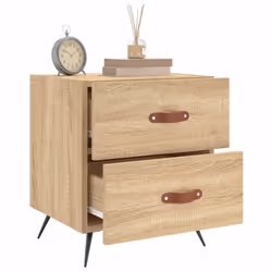 vidaXL Bedside Cabinets Bedside Table Nightstand 2 pcs Black Engineered Wood - sonoma oak, 2 pcs