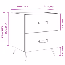 vidaXL Bedside Cabinets Bedside Table Nightstand 2 pcs Black Engineered Wood - sonoma oak, 2 pcs