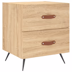 vidaXL Bedside Cabinets Bedside Table Nightstand 2 pcs Black Engineered Wood - sonoma oak, 2 pcs - Additional view 4