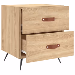 vidaXL Bedside Cabinets Bedside Table Nightstand 2 pcs Black Engineered Wood - sonoma oak, 2 pcs - Additional view 7