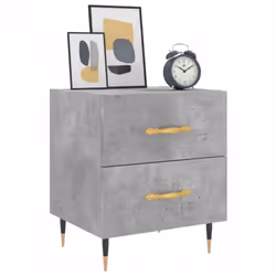 vidaXL Bedside Cabinets Bedside Table Nightstand 2 pcs Black Engineered Wood - concrete grey, 2 pcs