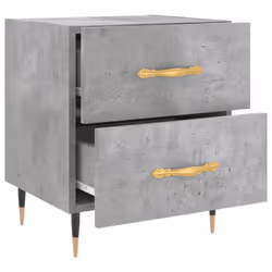 vidaXL Bedside Cabinets Bedside Table Nightstand 2 pcs Black Engineered Wood - concrete grey, 2 pcs - Additional view 7