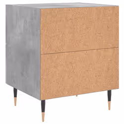 vidaXL Bedside Cabinets Bedside Table Nightstand 2 pcs Black Engineered Wood - concrete grey, 2 pcs - Additional view 8