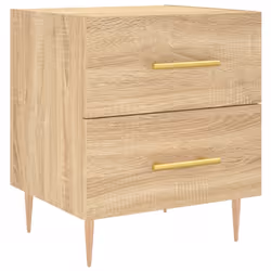 vidaXL Bedside Cabinets Bedside Table Nightstand 2 pcs White Engineered Wood - sonoma oak, 2 pcs - Additional view 4