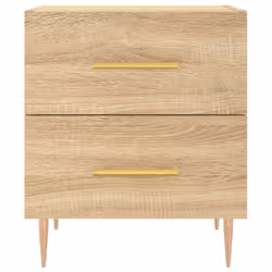 vidaXL Bedside Cabinets Bedside Table Nightstand 2 pcs White Engineered Wood - sonoma oak, 2 pcs - Additional view 5