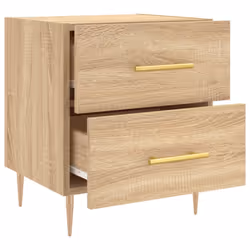 vidaXL Bedside Cabinets Bedside Table Nightstand 2 pcs White Engineered Wood - sonoma oak, 2 pcs - Additional view 7