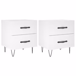 VidaXL 827293, White, Iron, Wood, 400 mm, 350 mm, 475 mm, 2 pc(s)