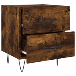 vidaXL Bedside Cabinets Bed Table End Table 2 pcs Concrete Grey Engineered Wood - smoked oak, 2 pcs - Additional view 7