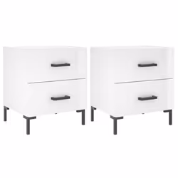 VidaXL 827313, White, Iron, Wood, 400 mm, 350 mm, 475 mm, 2 pc(s)