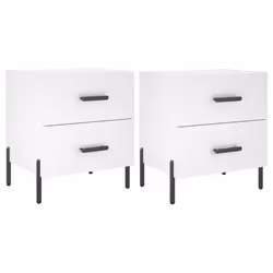 VidaXL 827325, White, Iron, Wood, 400 mm, 350 mm, 475 mm, 2 pc(s)