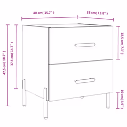 vidaXL Bedside Cabinets Nightstand Bedside Table 2 pcs White Engineered Wood - high gloss white, 2 pcs - Additional view 3