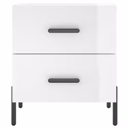 vidaXL Bedside Cabinets Nightstand Bedside Table 2 pcs White Engineered Wood - high gloss white, 2 pcs - Additional view 5