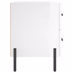 vidaXL Bedside Cabinets Nightstand Bedside Table 2 pcs White Engineered Wood - high gloss white, 2 pcs - Additional view 6