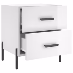 vidaXL Bedside Cabinets Nightstand Bedside Table 2 pcs White Engineered Wood - high gloss white, 2 pcs - Additional view 7