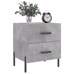 vidaXL Bedside Cabinets Nightstand Bedside Table 2 pcs White Engineered Wood - concrete grey, 2 pcs - Additional view 2