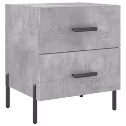 vidaXL Bedside Cabinets Nightstand Bedside Table 2 pcs White Engineered Wood - concrete grey, 2 pcs - Additional view 4