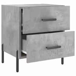 vidaXL Bedside Cabinets Nightstand Bedside Table 2 pcs White Engineered Wood - concrete grey, 2 pcs - Additional view 7