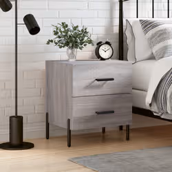 VidaXL 827336 nightstand/bedside table Grey, Oak - Additional view 2